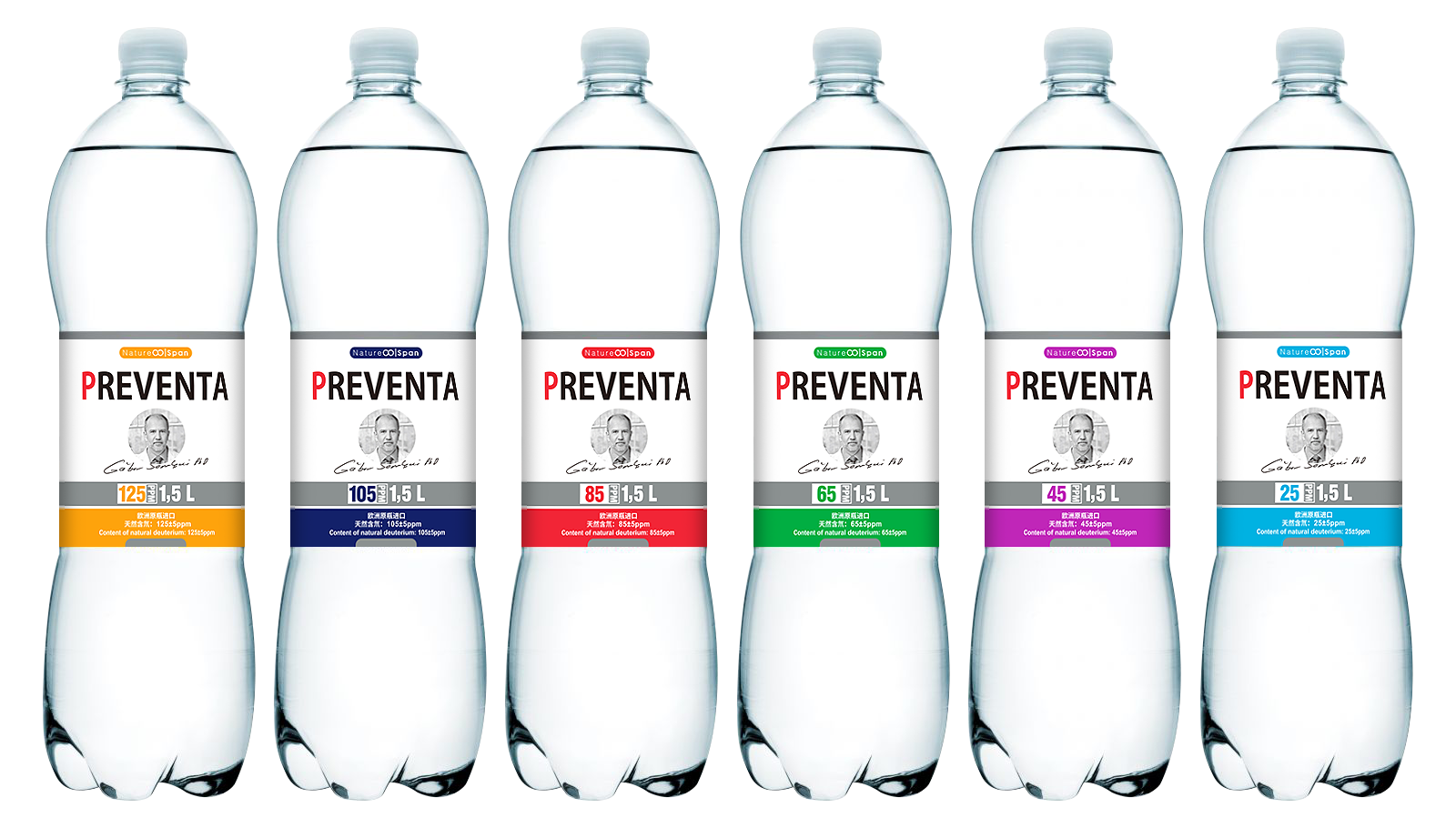 PREVENTA®预防者™低氘水 125 ppm 1.5 L 产品